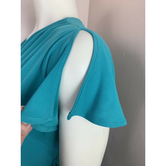 NEW Vicky Tiel Flutter Vneck Short Sleeve Wrap Dress - Picture 6 of 12